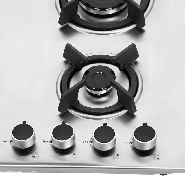 Geepas 2-in-1 Built-in Gas Hob, Stainless Steel, GGC31026 | Sabaf Burners | Cast Iron Pan Support | Auto-Ignition | Low Gas Consumption | 4 Control Knobs - SW1hZ2U6NDI4NTMz
