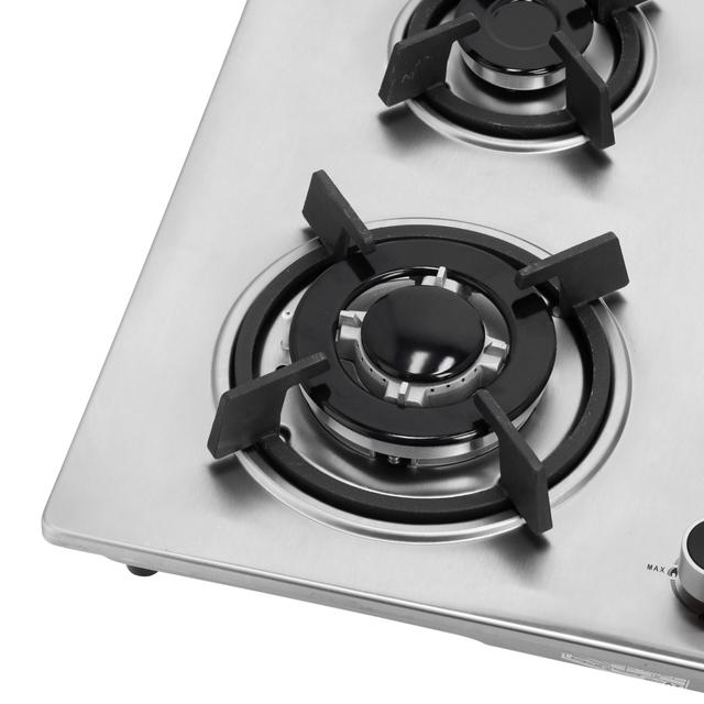 Geepas 2-in-1 Built-in Gas Hob, Stainless Steel, GGC31026 | Sabaf Burners | Cast Iron Pan Support | Auto-Ignition | Low Gas Consumption | 4 Control Knobs - SW1hZ2U6NDI4NTM1