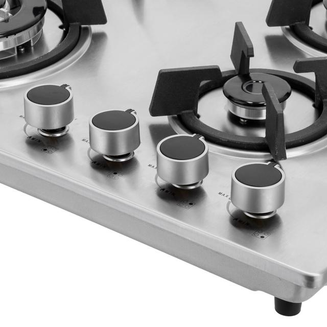 Geepas 2-in-1 Built-in Gas Hob, Stainless Steel, GGC31026 | Sabaf Burners | Cast Iron Pan Support | Auto-Ignition | Low Gas Consumption | 4 Control Knobs - SW1hZ2U6NDI4NTM3