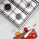 Geepas Stainless Steel Built-In Gas Electric Hot Plate Hob, GGC31036 | 4 Burners & 1 Hot Plate | LPG Gas Type & Auto Ignition System | Metal Knob | Cast Iron Pan Support - SW1hZ2U6NDI5MTI0