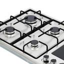 Geepas Stainless Steel Built-In Gas Electric Hot Plate Hob, GGC31036 | 4 Burners & 1 Hot Plate | LPG Gas Type & Auto Ignition System | Metal Knob | Cast Iron Pan Support - SW1hZ2U6NDI5MTQw