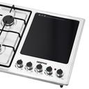 Geepas Stainless Steel Built-In Gas Electric Hot Plate Hob, GGC31036 | 4 Burners & 1 Hot Plate | LPG Gas Type & Auto Ignition System | Metal Knob | Cast Iron Pan Support - SW1hZ2U6NDI5MTM2