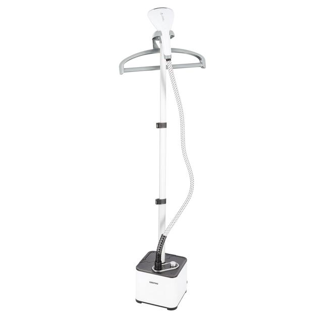 Geepas Garment Steamer, Thermostat Protection, GGS25033 - 1.3L Water Tank, Powerful Steam, Aluminium Pole, Heating Time: 35-45 Seconds, 11 Positions - SW1hZ2U6NDI4NjM1