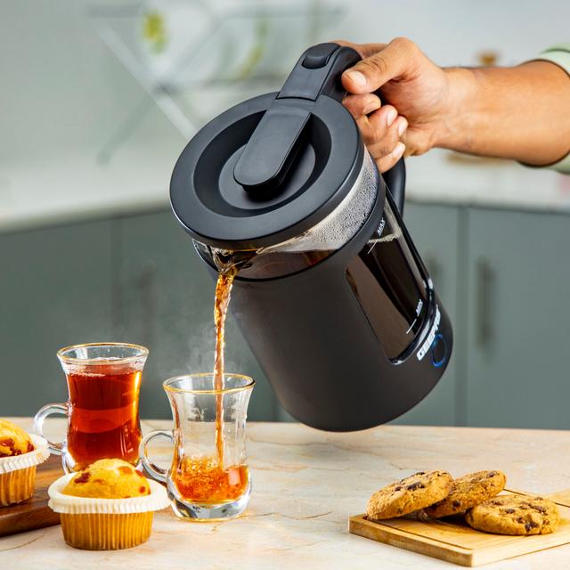 Geepas Double Layer Glass Kettle, 1.7 Ltr Capacity, GK38049 | Auto Shutoff & Boil-Dry Protection | Cordless With Blue LED Light | 360 Degree Cordless Base - SW1hZ2U6NDMzNDIw