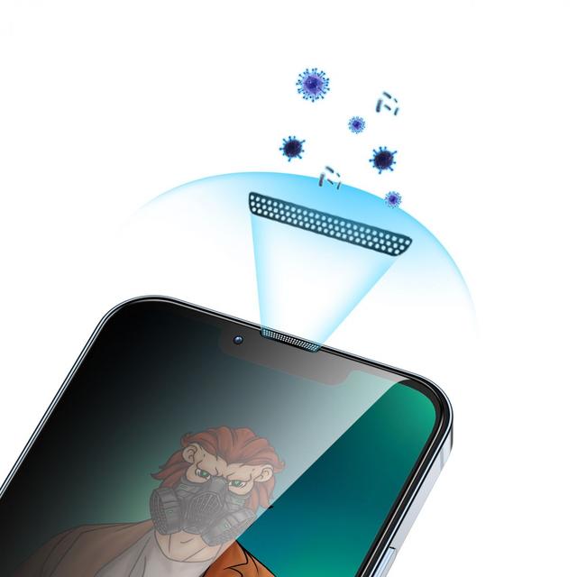 لصاقة حماية شاشة iPhone 13 Pro Max مع حماية الخصوصية "أسود" | GreenLion 3D Desert Privacy Round Edge Glass - SW1hZ2U6MzU2NTQy