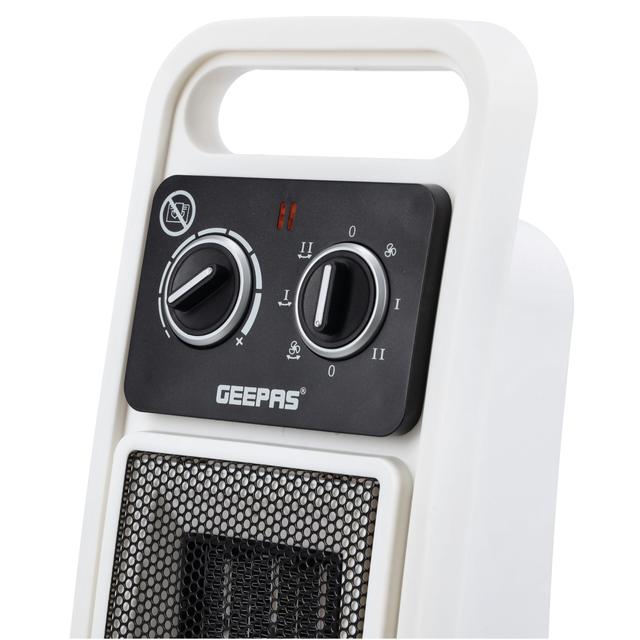 Geepas PTC Fan Heater, Ceramic Heating Element, GRH28530 | Overheat Protection | Safety Tip-Over Switch | Adjustable Thermostat | Indicator Light | Automatic Oscillation Function| 2 Heat Settings - SW1hZ2U6NDI4OTI2