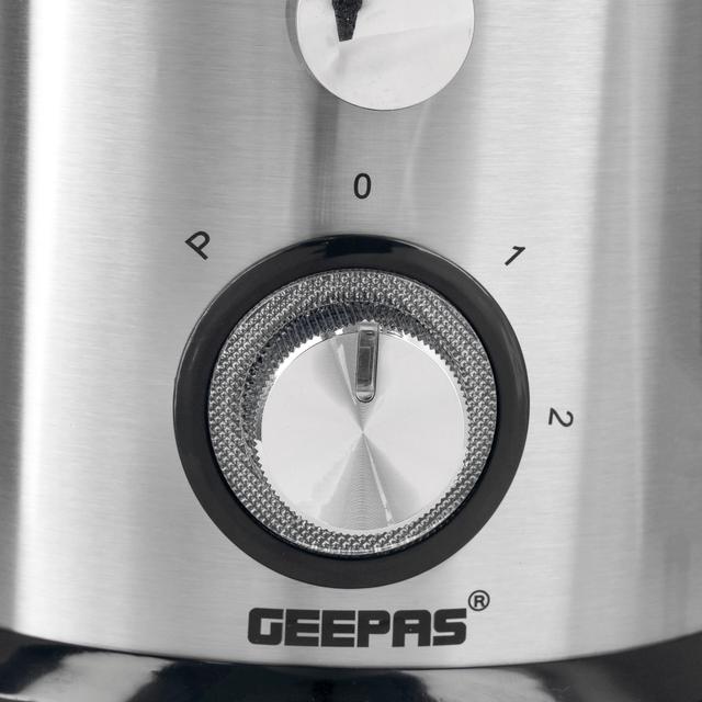 Geepas 4-in-1 Juicer Blender, 75mm Wide Feeding Chute, GSB44049 | 2.2L Pomace Container | 2 Speed with Pulse Function | 1L Glass Blender & Juice Jug | Safety Interlock | 800W Motor - SW1hZ2U6NDI3MTYy
