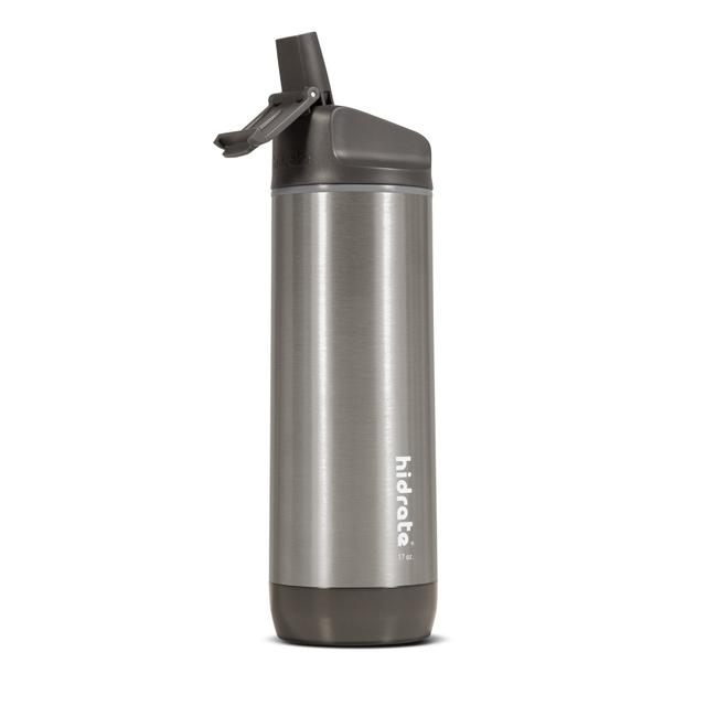 HidrateSpark Straw 17Oz / 500ml - World's Smartest Water Bottle, Hydration Tracker, Lights Up to Remind a Drink, Stainless Steel Double Wall Vacuum-insulated, Rechargeable Battery - Stainless - SW1hZ2U6MzYwOTAx