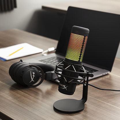 مايكروفون قيمنق إحترافي  HYPERX QuadCast S Standalone Microphone - Black - SW1hZ2U6MzYxMDQ1