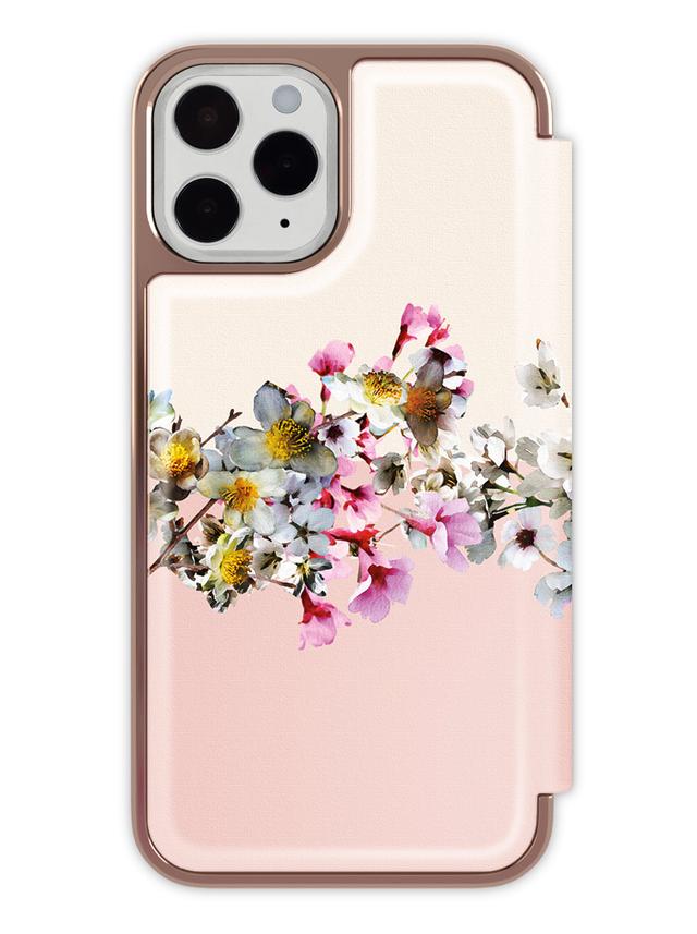 كفر سيليكون مع حافظة جلد iPhone 13 Pro Mirror Folio Case Jasmine Pink Rose Gold من TED BAKER - SW1hZ2U6MzYxMTY5