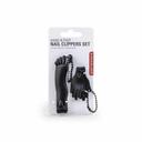 Kikkerland Hand and Foot Nail Clipper Combo - Stainless Steel Clippers for Hand and Toe Nails, Sturdy and Reliable, Ergonomic shapes of Hand and Foot - Black - SW1hZ2U6MzYxMzA0