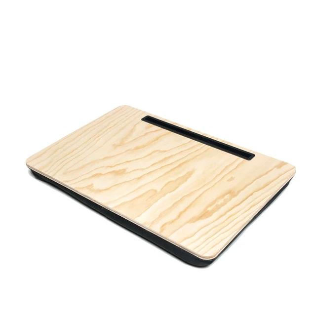 Kikkerland iBed Lap Wooden Desk - Hands-free Lap Tablet or NoteBook Holder, Non-slip Surface w/ Micro-Bead Cushion, Comfortable to Use amd Easy to Clean - XL White - SW1hZ2U6MzYxNDA3