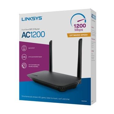 Linksys - AC1200 Dual-Band Wifi 5 Router - 4 Fast Ethernet Ports & 2 Antennas - Black - SW1hZ2U6MzYxNTUx