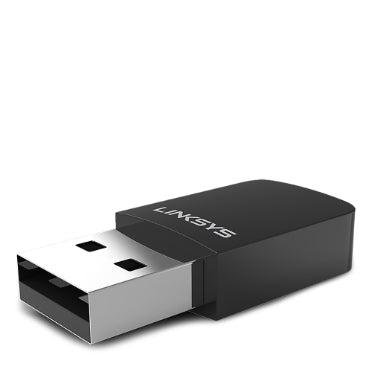 Linksys - Max-Stream AC600 Wi-Fi Micro USB Adapter - Black - SW1hZ2U6MzYxNjk0