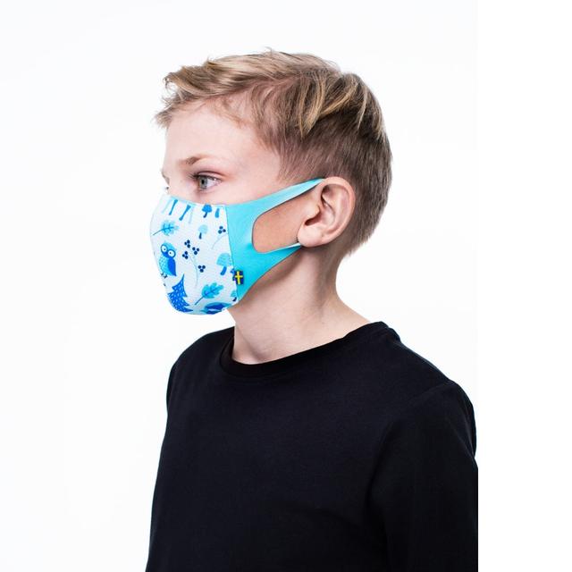 Airinum Kids Lite Air Mask - Washable/Reusable Facial Mask,with Anti-Bacterial Fabric & Replaceable Filters up to 100 Hours of use, Elastic Earloops for Perfect Fit - (Extra Small) Wild Blue - SW1hZ2U6MzYxNDUz