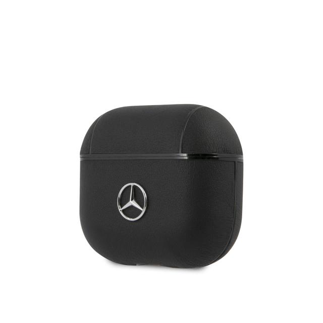 Mercedes-Benz Leather Case with Metal Logo for Airpods 3-black - SW1hZ2U6MzU3MjY0