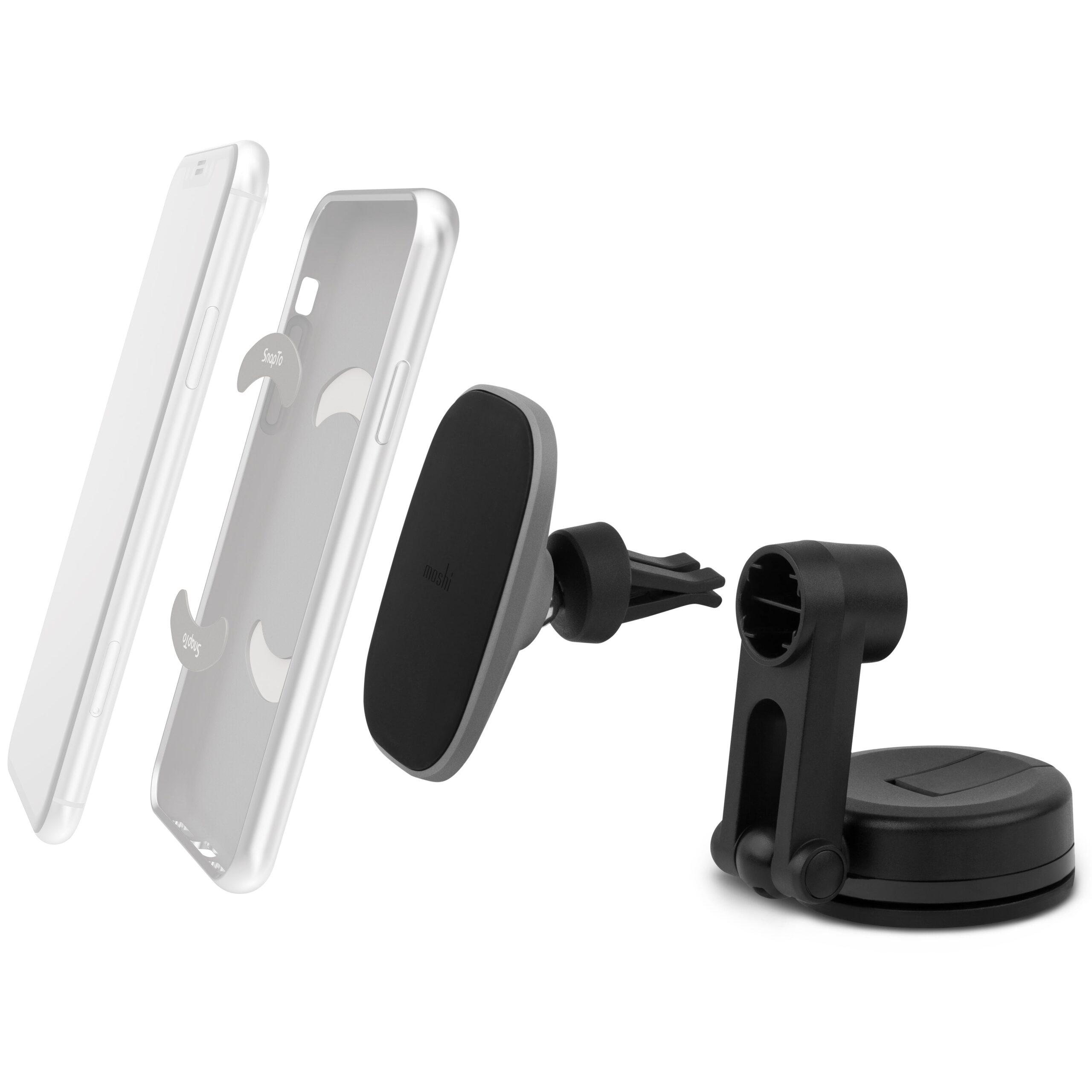 شاحن سيارة لاسلكي بقوة 10 واط SnapTo Universal Magnetic Car Phone Holder with Wireless Charging - Moshi