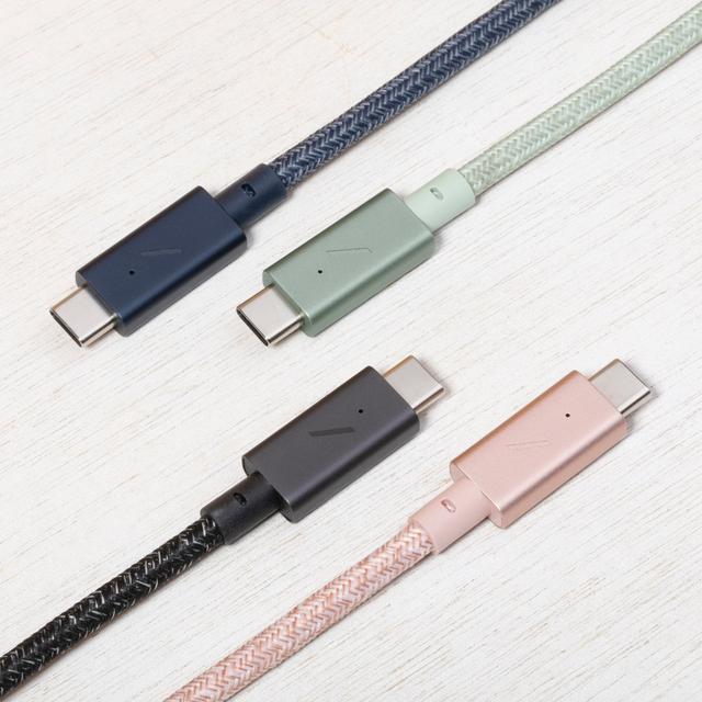 Native Union BELT PRO USB-C to USB-C Cable 8Ft - Braided 100Watts PD Cable, w/ LED Indicator & Strap, for Apple MacBooks Air/Pro, iPad Pro, Samsung Galaxy S & Note series and more - Cosmos - SW1hZ2U6MzYyMTIx