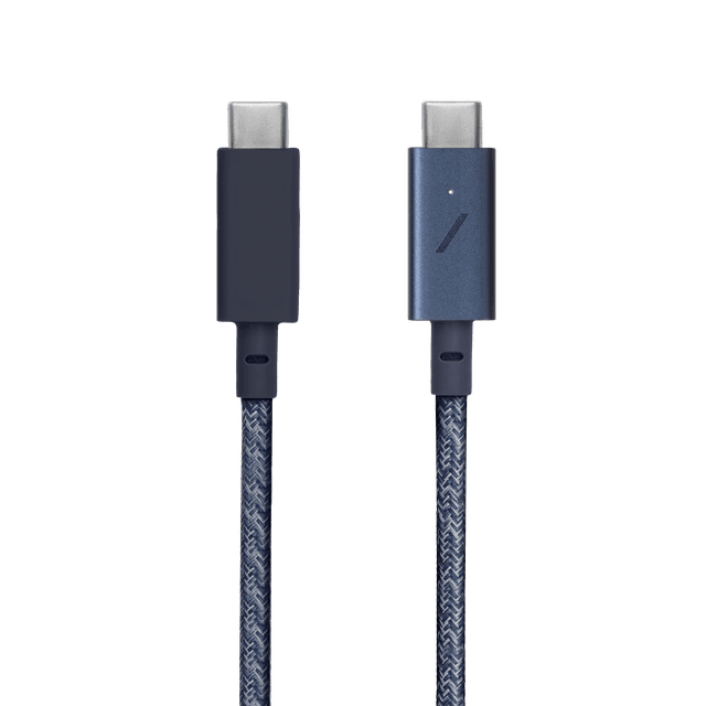 Native Union BELT PRO USB-C to USB-C Cable 8Ft - Braided 100Watts PD Cable, w/ LED Indicator & Strap, for Apple MacBooks Air/Pro, iPad Pro, Samsung Galaxy S & Note series and more - Indigo - SW1hZ2U6MzYyMTMz