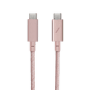 Native Union BELT PRO USB-C to USB-C Cable 8Ft - Braided 100Watts PD Cable, w/ LED Indicator & Strap, for Apple MacBooks Air/Pro, iPad Pro, Samsung Galaxy S & Note series and more - Rose - SW1hZ2U6MzYyMTY5