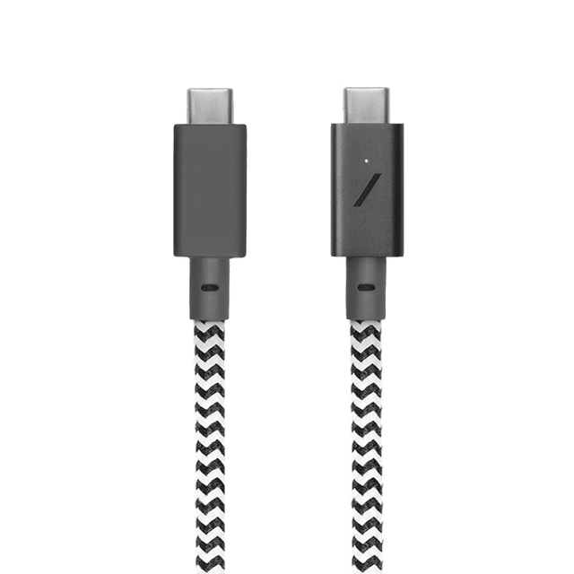 Native Union BELT PRO USB-C to USB-C Cable 8Ft - Braided 100Watts PD Cable, w/ LED Indicator & Strap, for Apple MacBooks Air/Pro, iPad Pro, Samsung Galaxy S & Note series and more - Zebra - SW1hZ2U6MzYyMTgz