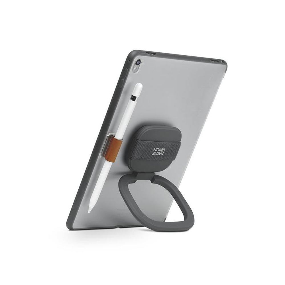 كفر سيلكون للآيباد مع قبضة بلون رمادي Gripster Case with Multi-Functional Grip/Stand For iPad Pro - Native Union