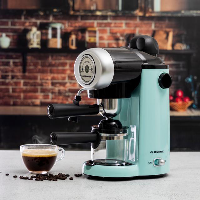 Olsenmark Cappuccino Maker, Removable Drip Tray, OMCM2444 - Steam &Coffee Strength Collector,4 Cup Capacity, Turbo Cappuccino Nozzle, Makes Espresso, Cappuccino & Latte Coffee, Detachable Tray - SW1hZ2U6NDM0MTc5