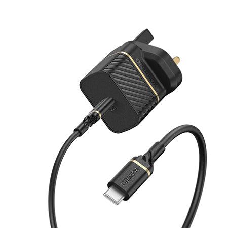 شاحن 20 واط اسود UK Wall Charger 20 Watts + USB-C Cable 1-M Rugged Fast Compact Charger w/ USB-C Cable, Drop Tested USB-C devices من OtterBox
