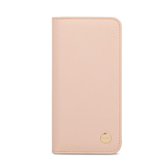 Moshi OVERTURE Apple iPhone 13 Pro Case - Leather Folio w/ AntiMicrobial Surface, Detachable Magnetic Wallet, Drop Protection, 2x Card Slots, SnapTo System Wireless Charging Compatible - Pink - SW1hZ2U6MzYyNjI0