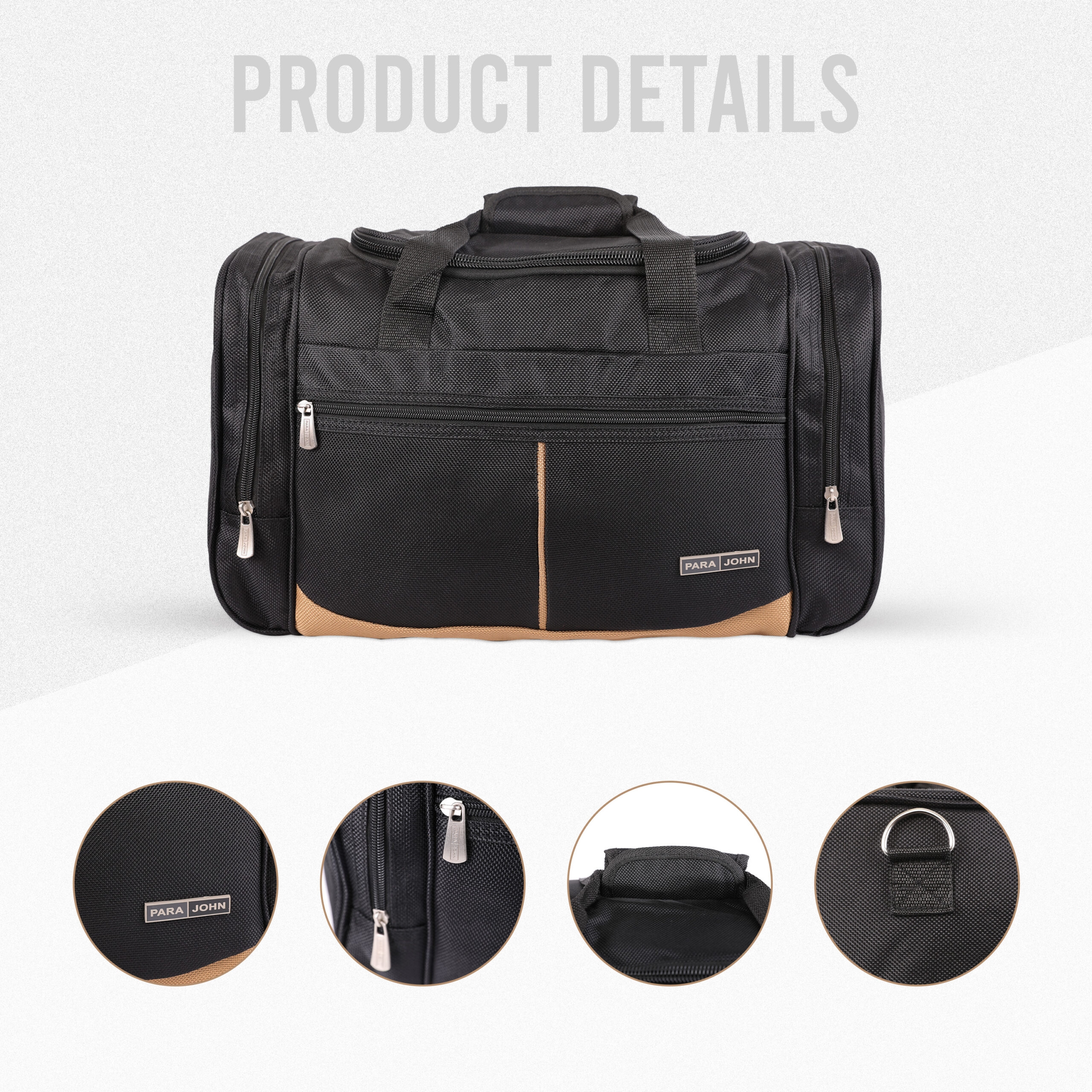 شنطة سفر (حقيبة سفر) - أسود  PARA JOHN Duffle Bag/Travel Bag