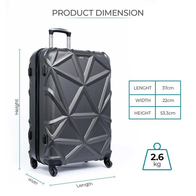 طقم حقائب سفر 3 حقائب مادة ABS بعجلات دوارة (20 ، 24 ، 28) بوصة رمادي PARA JOHN - Matrix 3 Pcs Trolley Luggage Set, Dark Grey - SW1hZ2U6MzY0MDc0