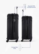 طقم حقائب سفر 4 حقائب مادة ABS بعجلات دوارة (20 ، 24 ، 28 ،32) بوصة أسود PARA JOHN - 4 Pcs Zin Trolley Luggage Set, Black - SW1hZ2U6MTQwODA2OA==