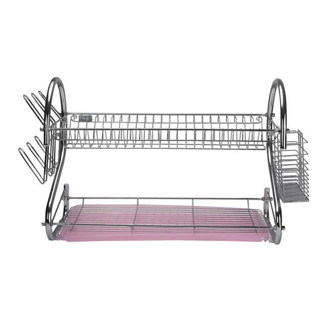 Royalford 2 Layer Metal Dish Rack - Multi-Purpose Draining Board With Drip Tray, Durable And Easy - SW1hZ2U6Mzk0NTg2