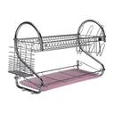 Royalford 2 Layer Metal Dish Rack - Multi-Purpose Draining Board With Drip Tray, Durable And Easy - SW1hZ2U6Mzk0NTg4