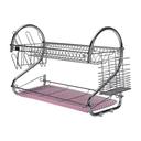 Royalford 2 Layer Metal Dish Rack - Multi-Purpose Draining Board With Drip Tray, Durable And Easy - SW1hZ2U6Mzk0NTkw