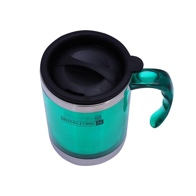 Royalford 14Oz Travel Mug - Coffee Mug Tumbler With Handle With Lid Travel Friendly - SW1hZ2U6MzY5MzY5