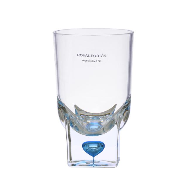 Royalford Acrylic Glass With Crystal Base - Transparent Water Cup Drinking Glass - SW1hZ2U6NDA0MDE4