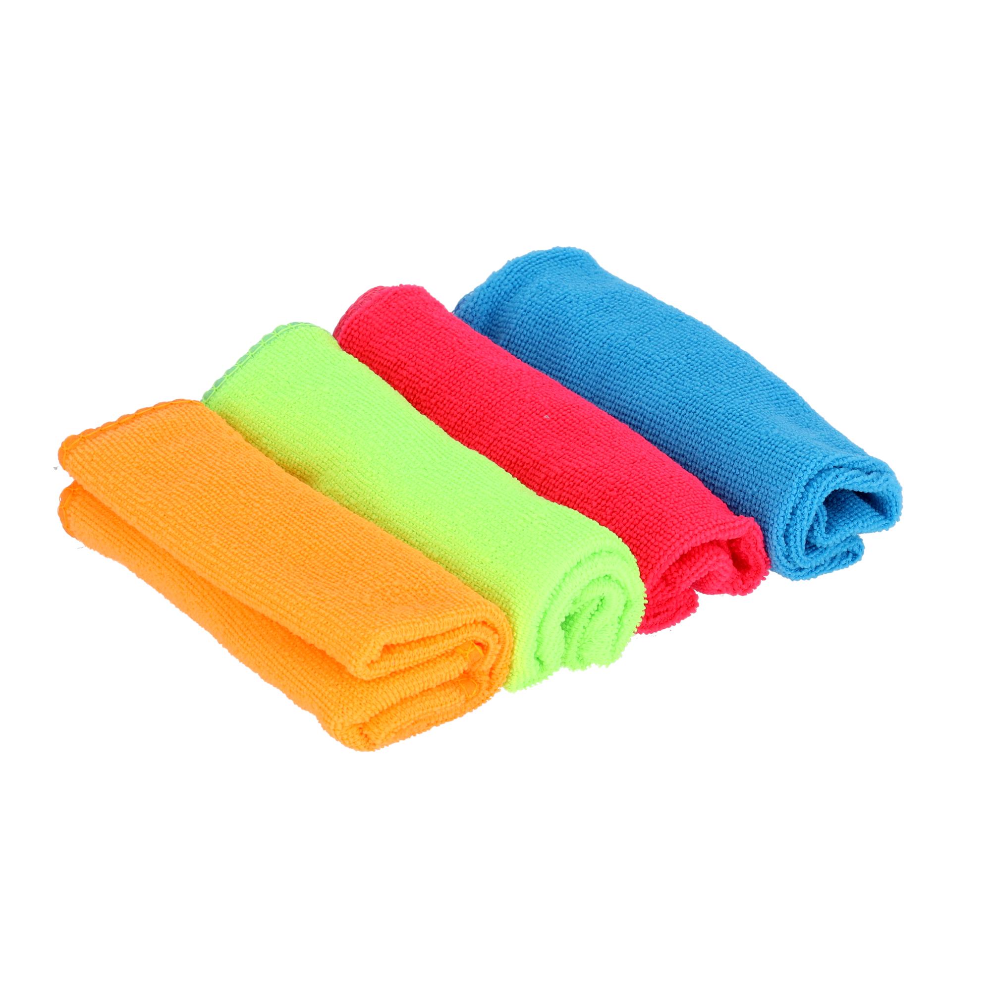 طقم مناشف تجفيف قماشية ( ميكروفايبر ) 4 قطع Royalford - 4Pcs Microfiber Towel Set