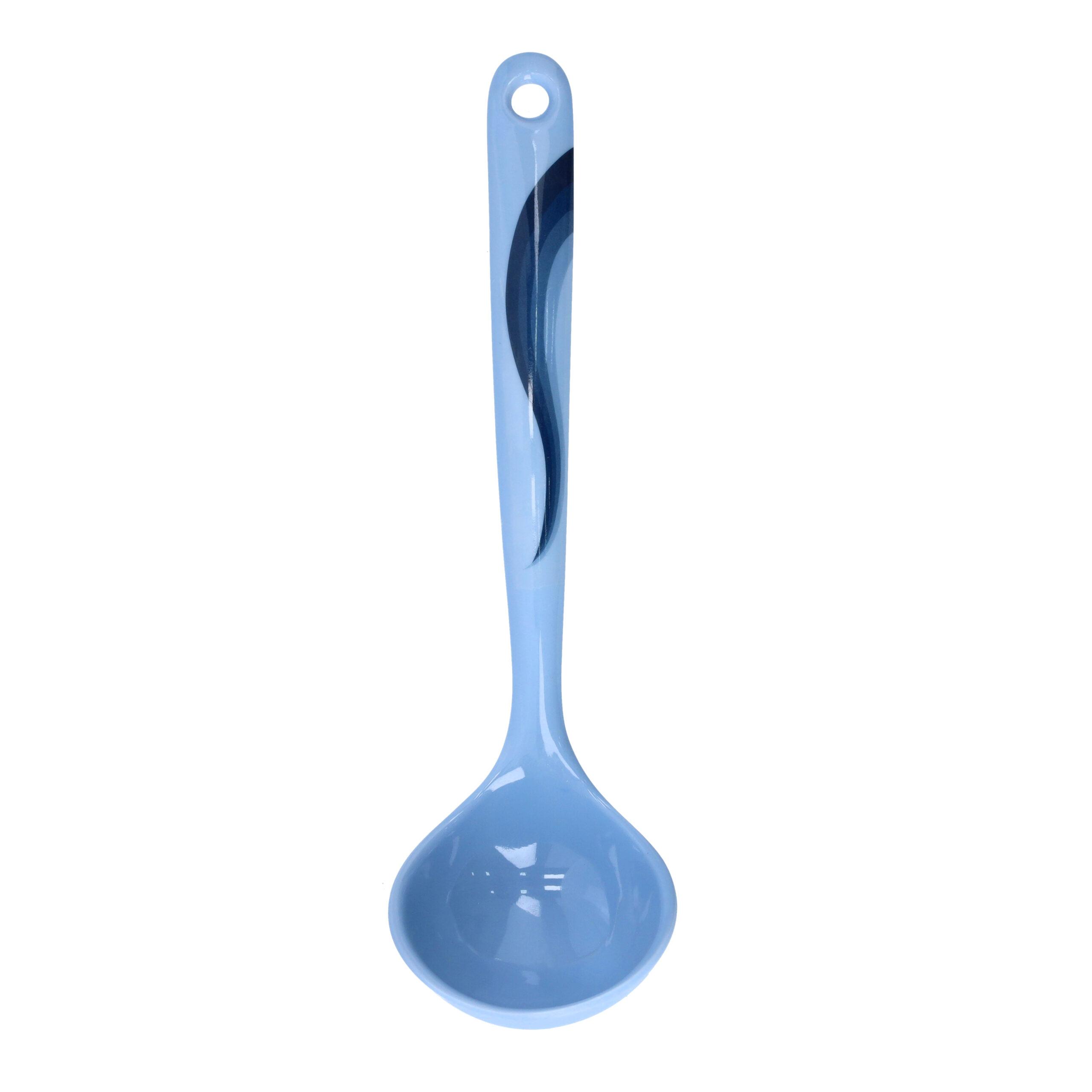 مغرفة شوربة ميلامين بمقبض طويل 8 انش أزرق Royalford - 8" Professional Melamine Spoon - Cooking And Serving Spoon With Grip Handle