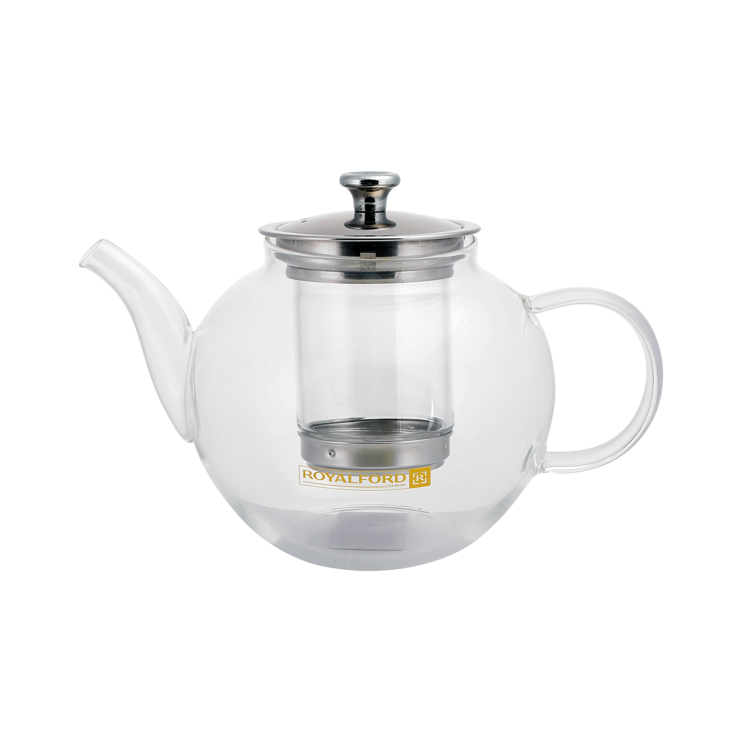ابريق شاي زجاجي مع مصفاة ( 1200Ml) Royalford Glass Tea Pot With Stainless Steel Strainer