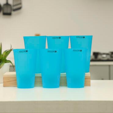 طقم كاسات عصير 6 قطع 470 مل Royalford - 6Pcs 470Ml Wafer Water Glass - Portable Water Cup Drinking Glass