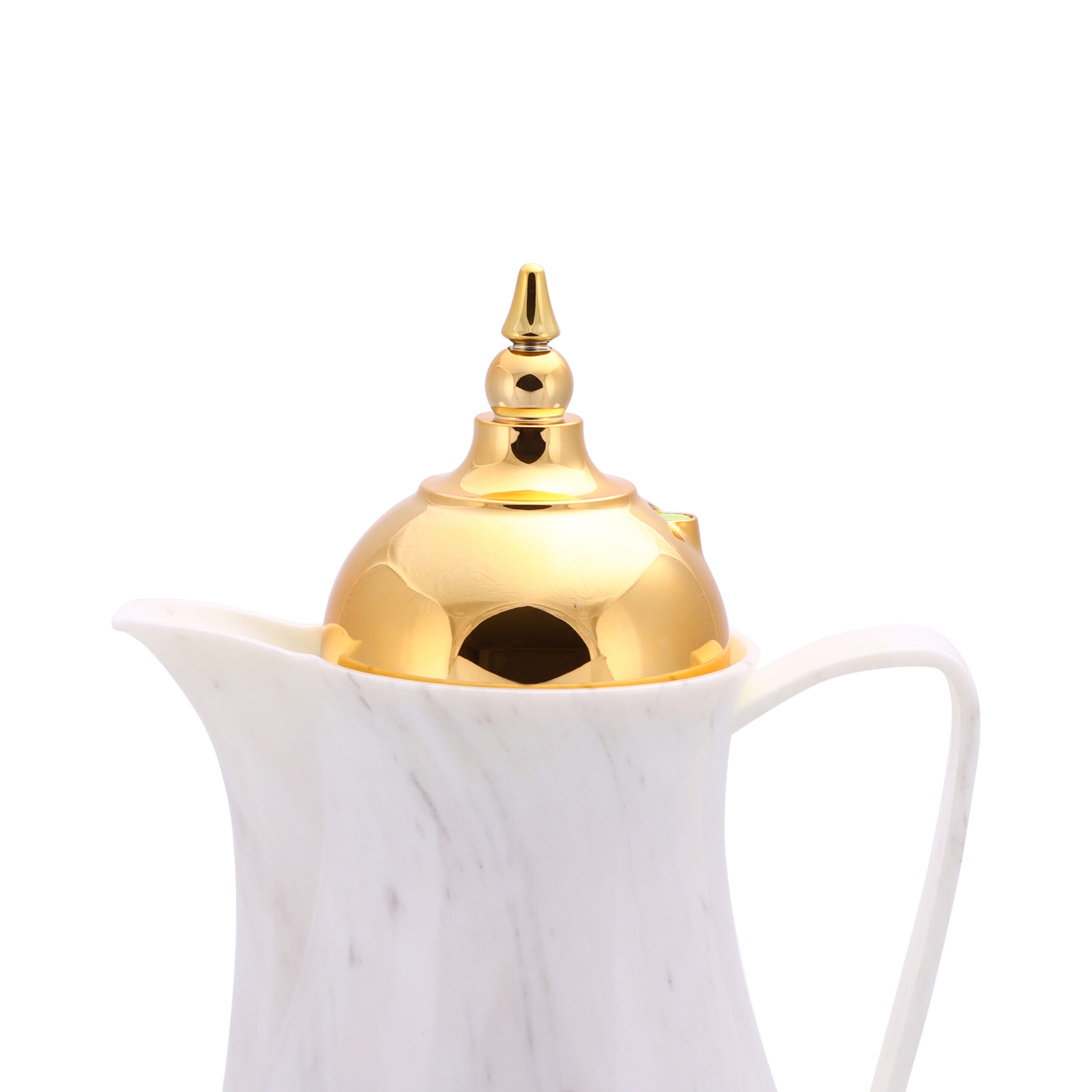 ابريق شاي ( 2 قطعة ) 1 لتر - ابيض Royalford -  Marble Tea & Cawa Set