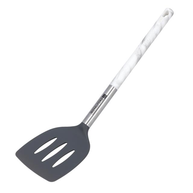 Royalford Highly Durable Marble Designed Slotted Turner with Comfortable Handle RF9540 - SW1hZ2U6MzkzMTg0