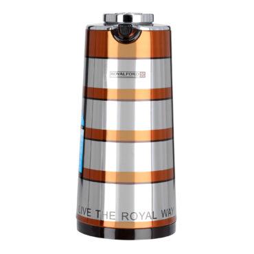 دلة قهوة حافظة للحرارة بسعة 1.6 لتر ذهبي | Royalford 1.6L Double Wall Golden Figured Vacuum Flask