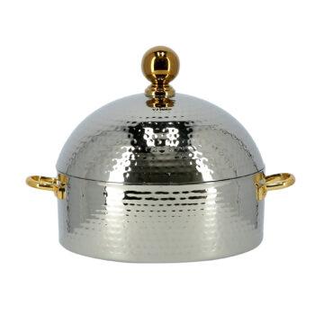 قدر طهي (طنجرة) 4 لتر Royalford Stainless Steel Hammered Dome Hot Pot