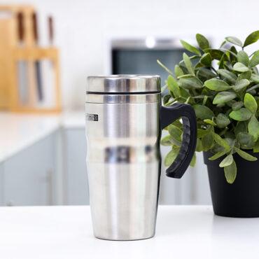 كوب (ماغ) بجدار مزدوج سفري 480 مل Royalford - 480Ml Travel Double Wall Mug - Coffee Mug Tumbler With Handle & Compact Lid For Travel - 3}