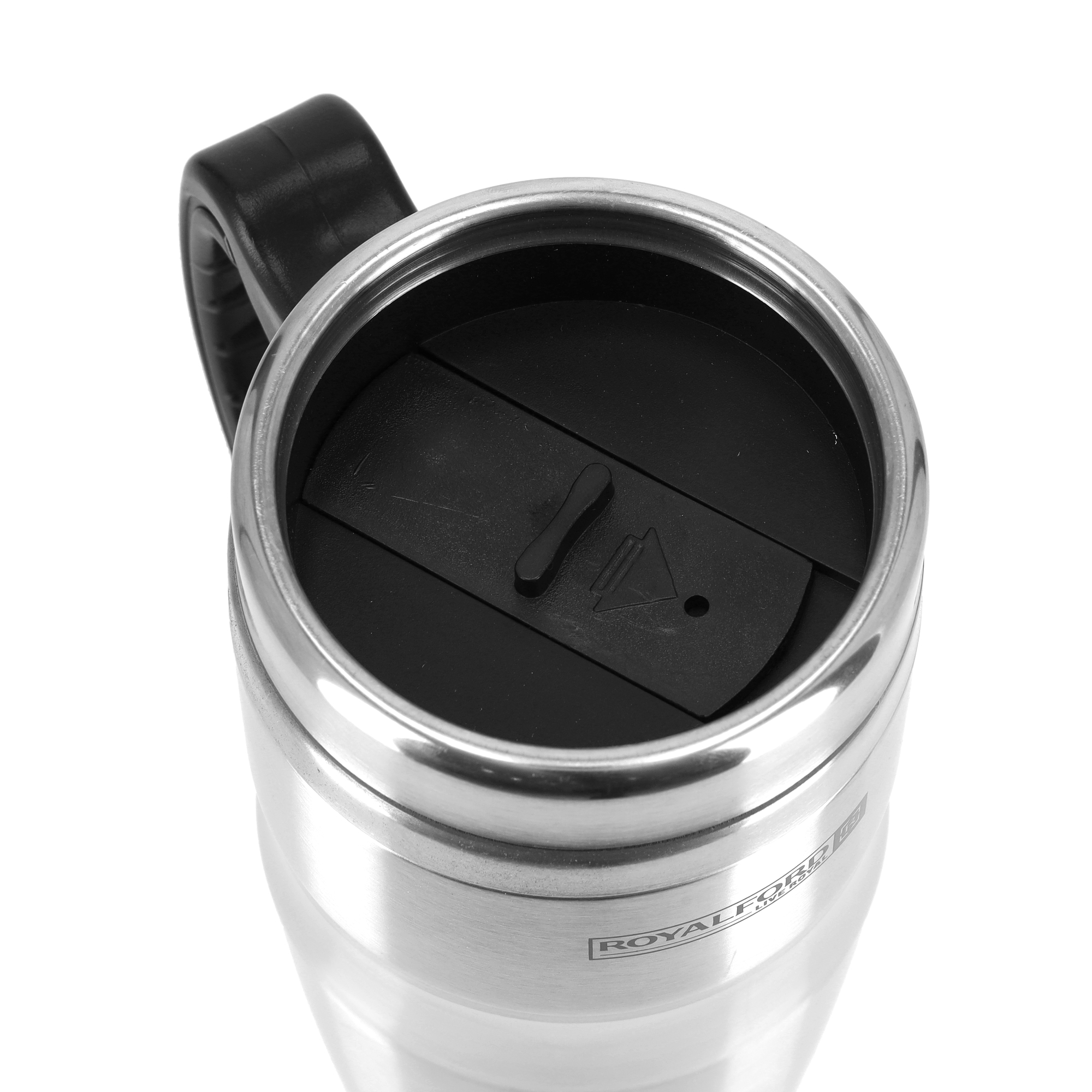 كوب (ماغ) بجدار مزدوج سفري 480 مل Royalford - 480Ml Travel Double Wall Mug - Coffee Mug Tumbler With Handle & Compact Lid For Travel - 9}