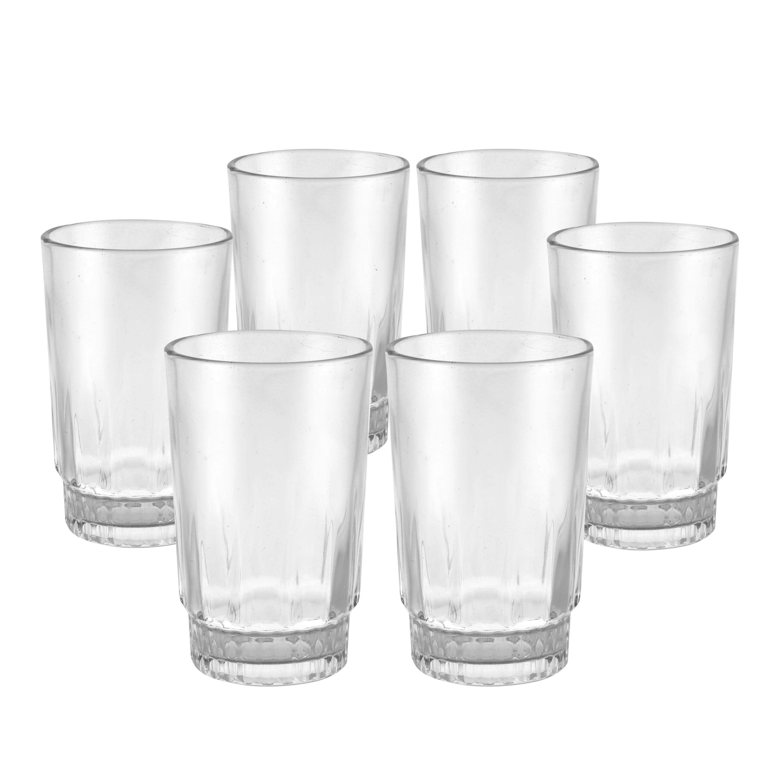 طقم كاسات عصير زجاجي 6 قطع 240 مل Royalford - 6Pcs 240Ml Glass Tumbler - Portable Water Cup Drinking Glass - cG9zdDo0MDM0NzA=