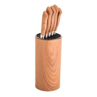 طقم سكاكين ستانلس ستيل بتصميم خشبي 6 قطع | Royalford Stainless Steel Kitchen Knives Set