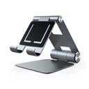 Satechi R1 Aluminum Multi-Angle Foldable Tablet & Phone Stand - Compatible with 2020/2018 iPad Pro, 2020 iPad Air, iPhone 12 Pro Max/12 Mini/12, 11 Pro Max/11 Pro, Xs Max/XS/XR/X, 8 Plus/8 (Grey) - SW1hZ2U6MzYzMDAx